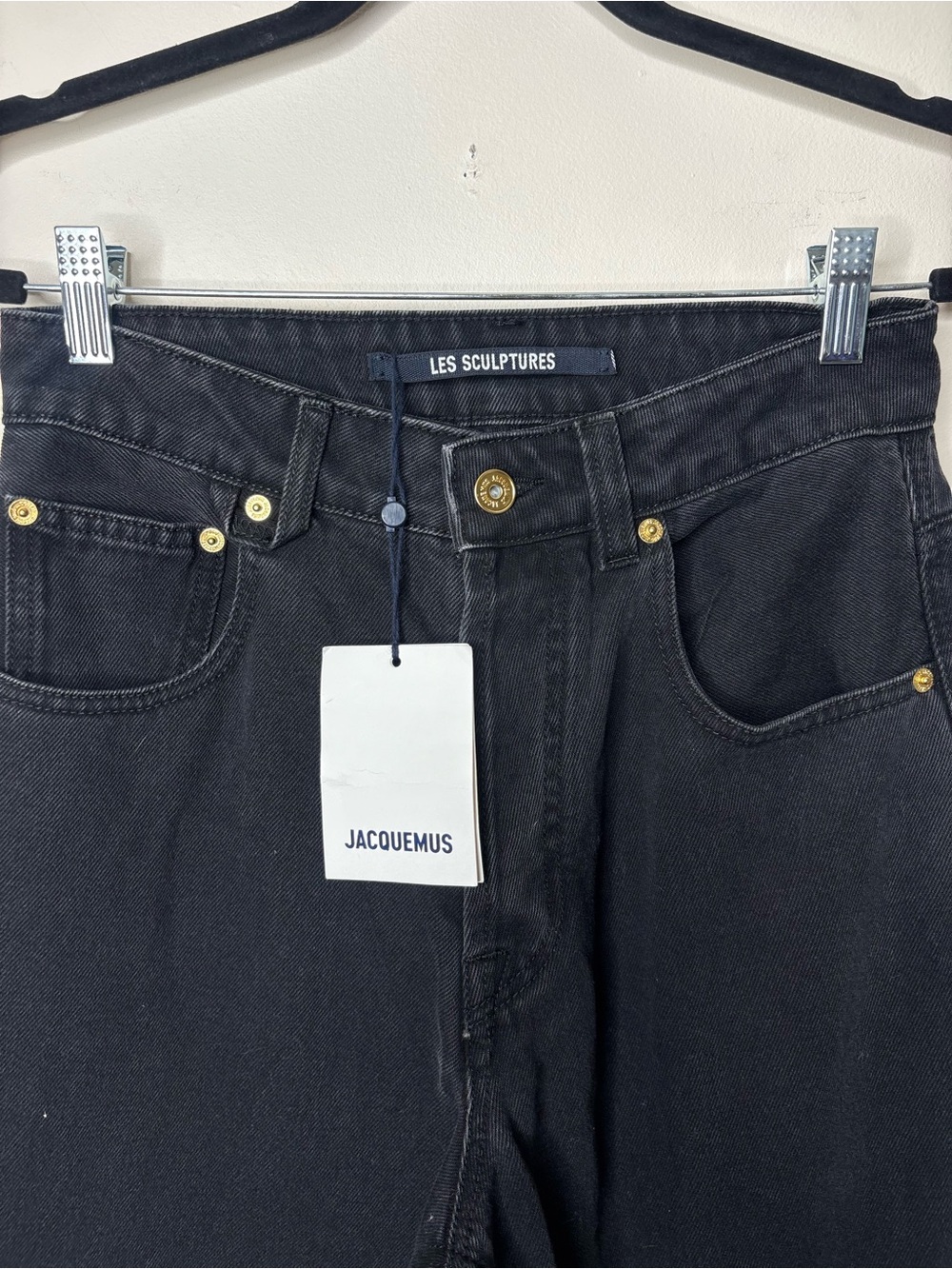 JACQUEMUS De Nimes Black Wide Leg Jeans - Picture 4 of 8
